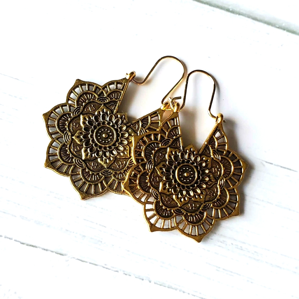 Gold Hoop Boho Earrings